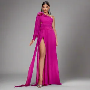 Single Sleeve Elegant evening dress