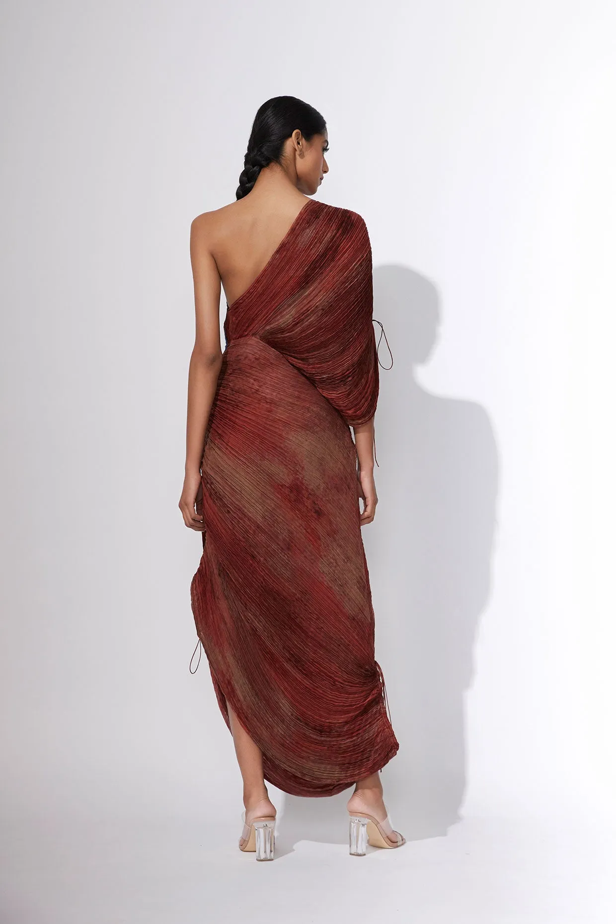 SK Abstract Print Sari Dress SS21005/2