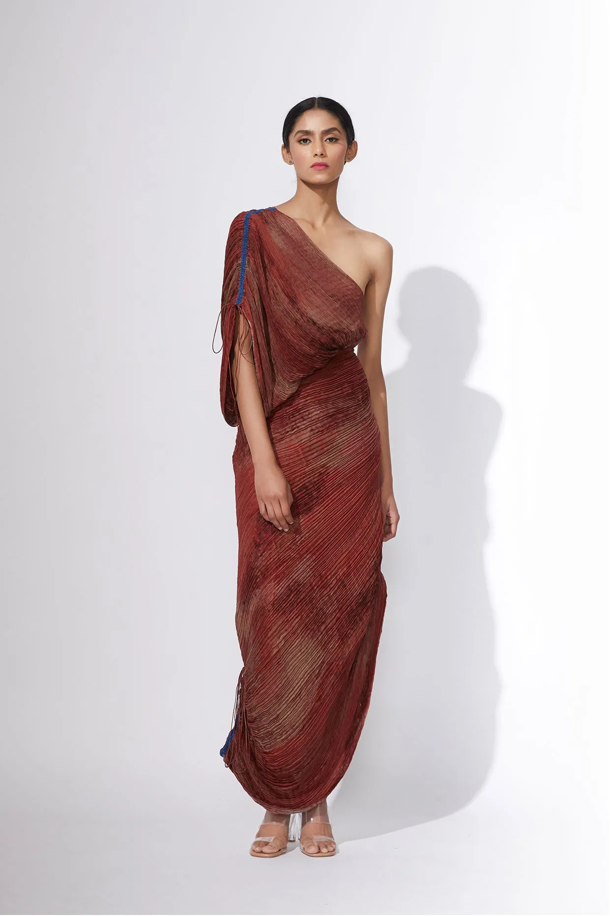 SK Abstract Print Sari Dress SS21005/2