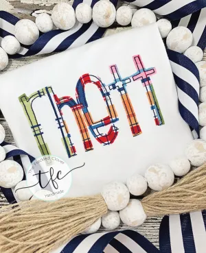 {Skinny Applique Name Tee} boy madras