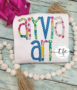 {Skinny Applique Name Tee} Fruit Punch