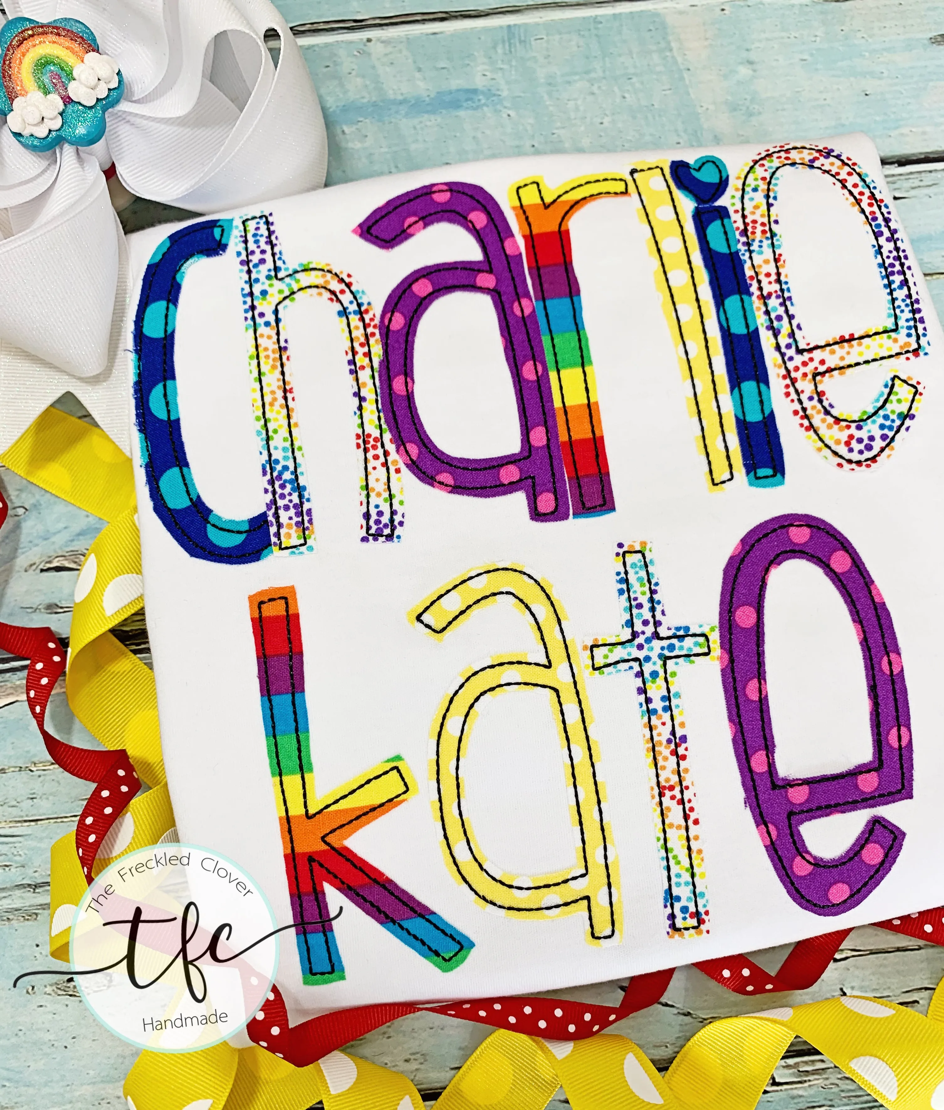 {Skinny Applique Name Tee} Rainbow