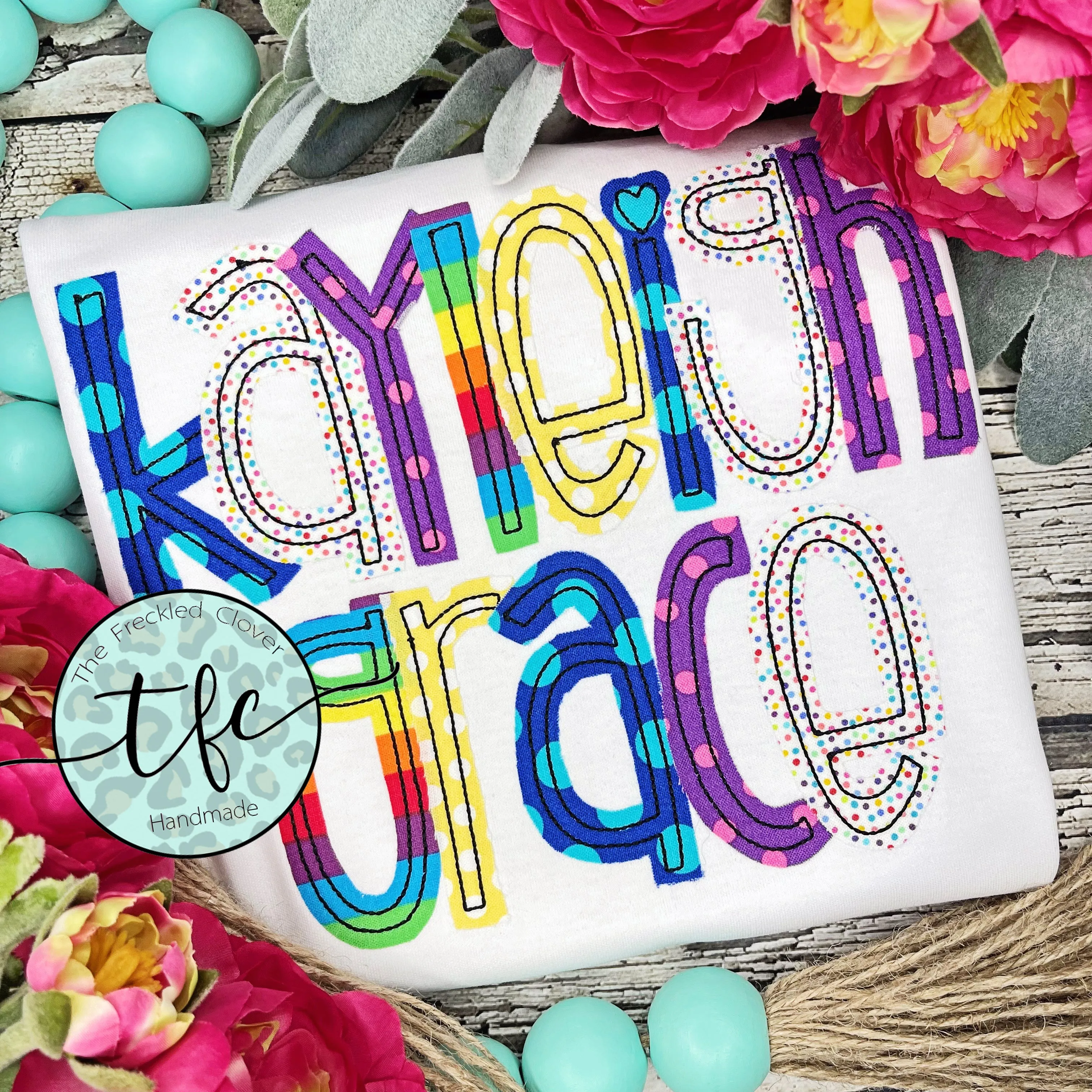 {Skinny Applique Name Tee} Rainbow
