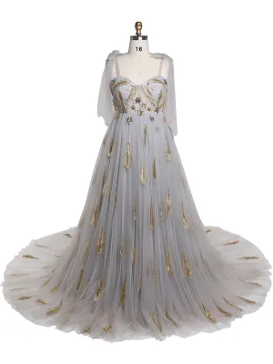 Sleeveless Applique Sequin Long Formal Prom Gown Photography Dress YEWEN YW220209