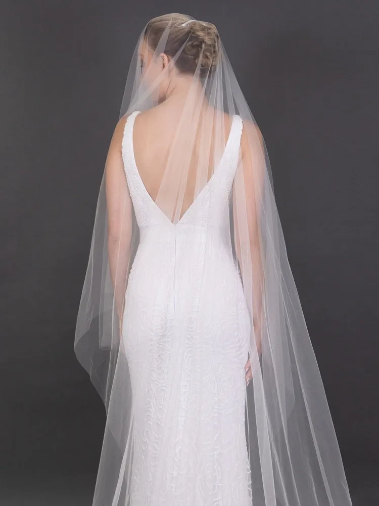 Soft Italian Tulle 120"L x 108"W Royal Cathedral Veil 40" Blusher