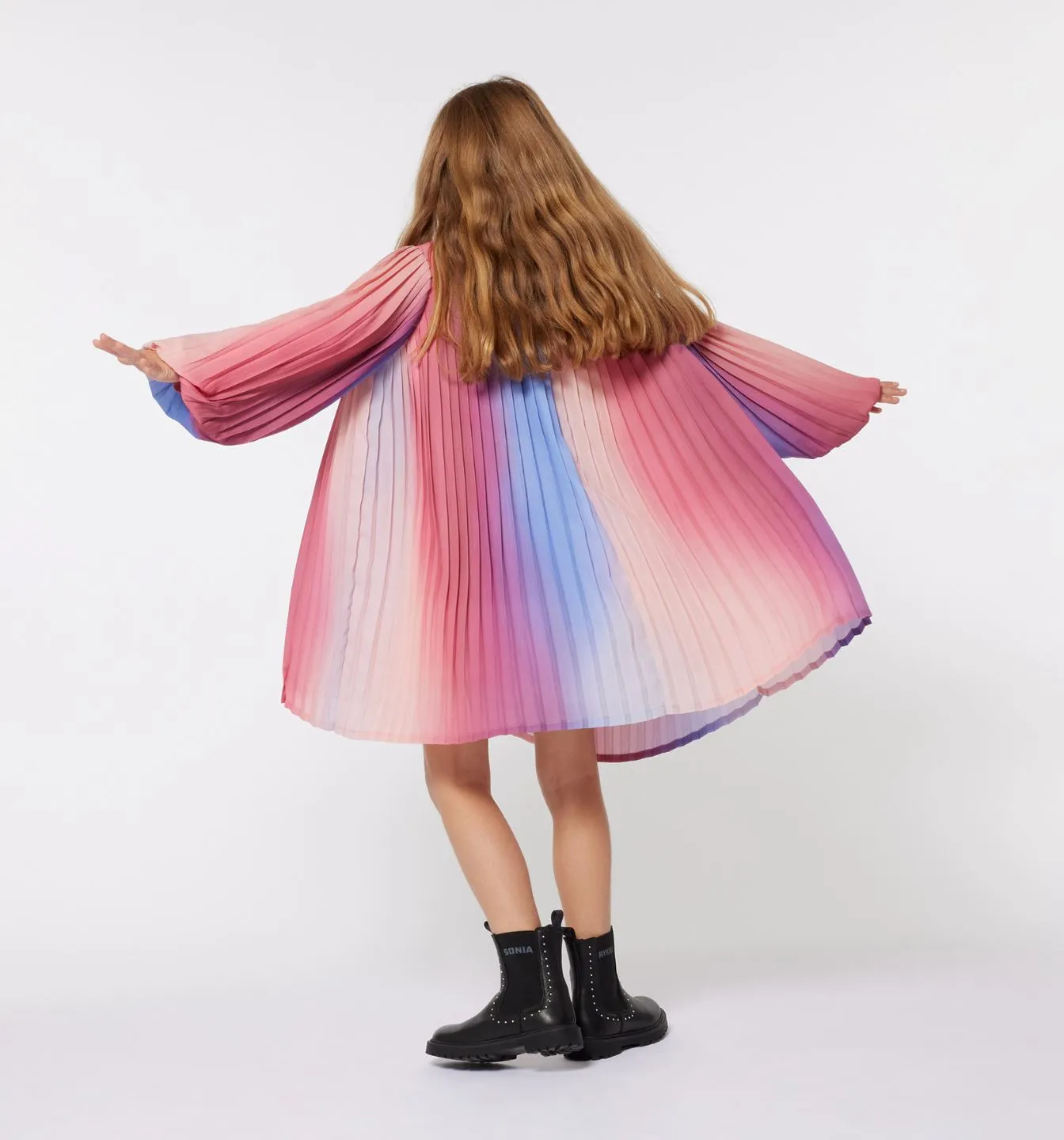 Sonia Rykiel Pleated Gradient Print Dress
