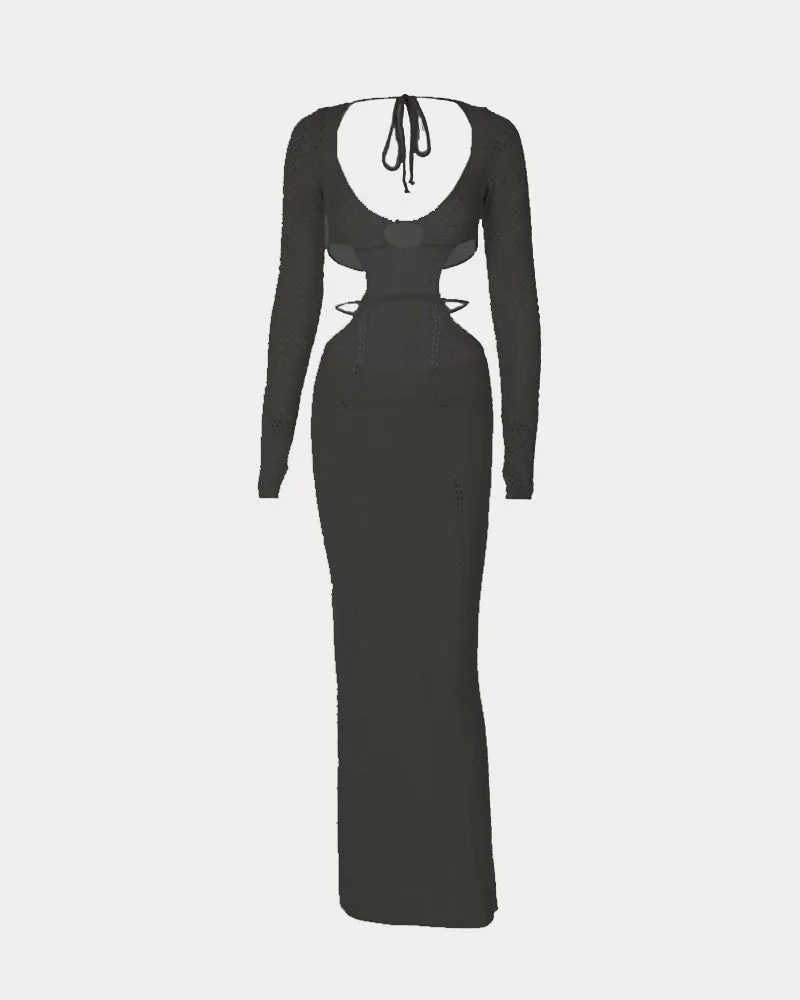 Spicy Cut Out Knitted Maxi Dress