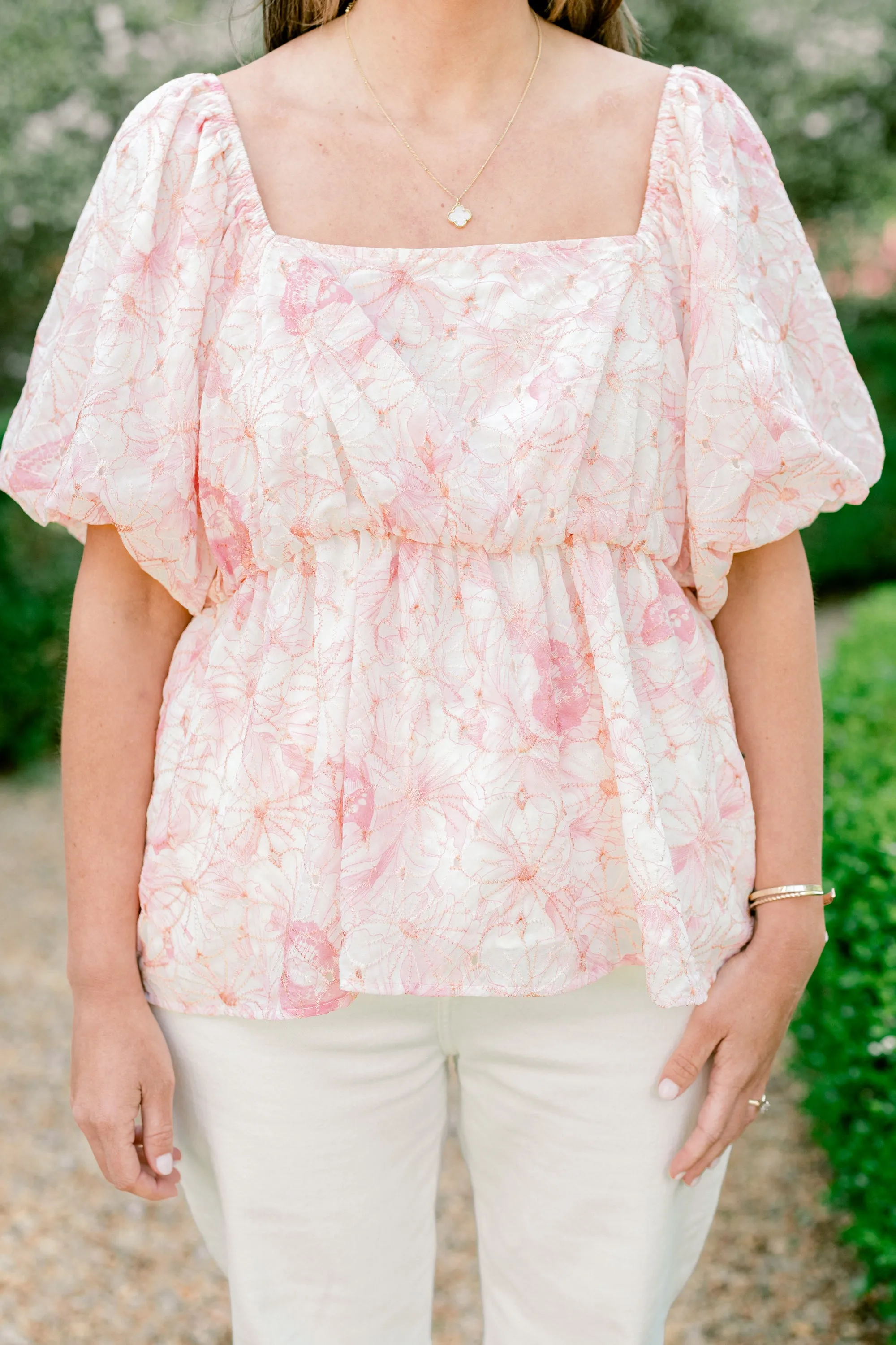 Spring Romance Top, Pink Floral