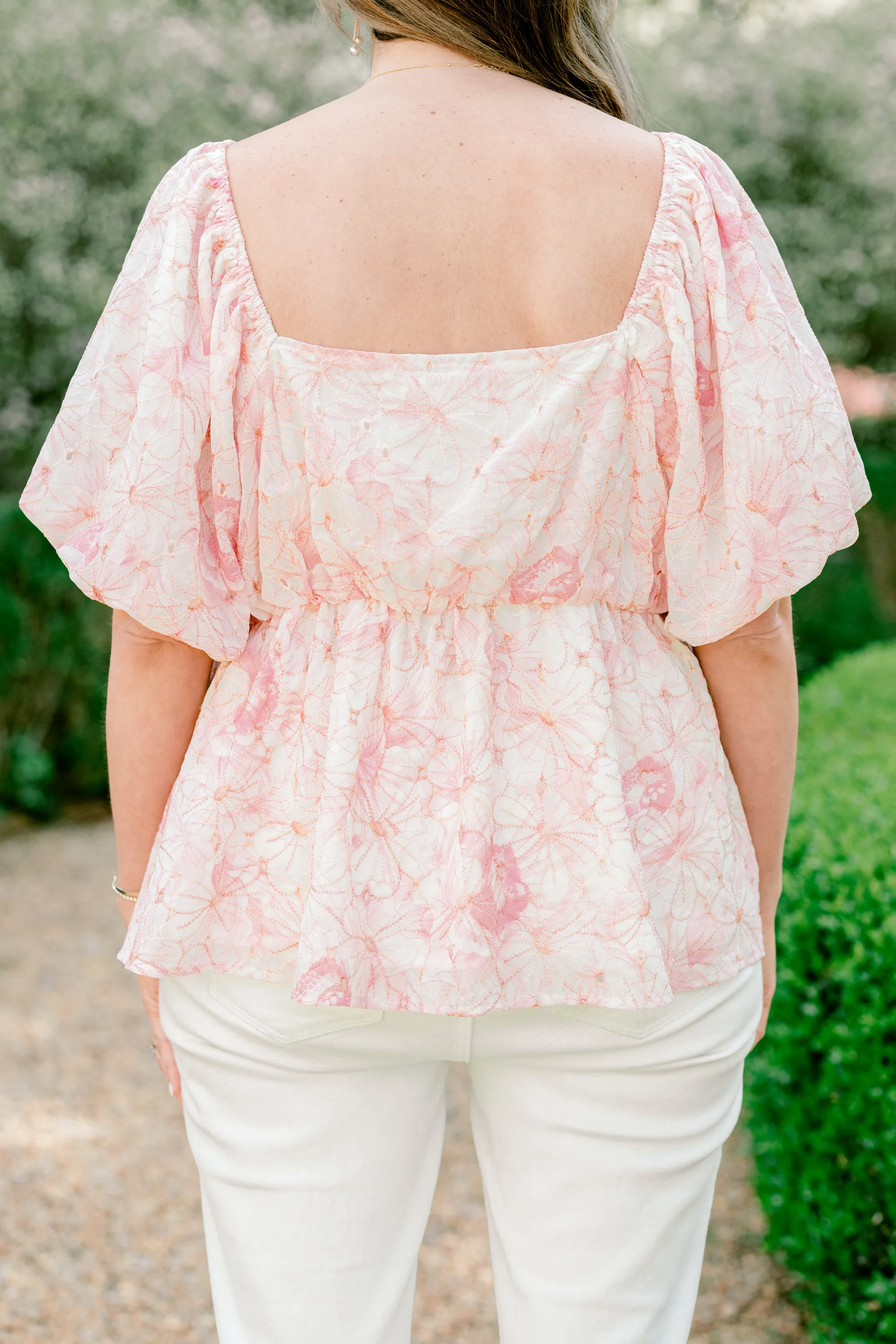 Spring Romance Top, Pink Floral