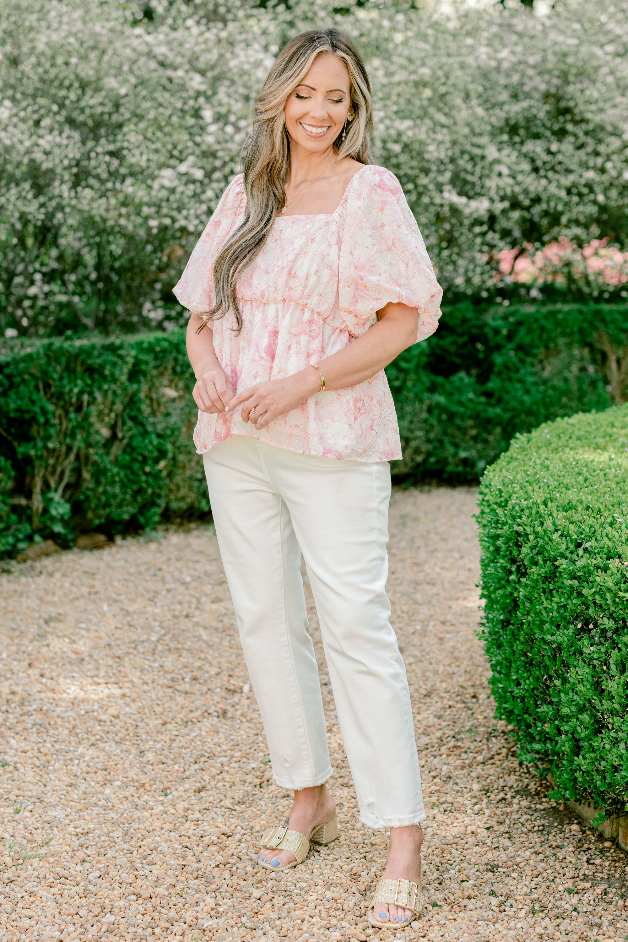 Spring Romance Top, Pink Floral