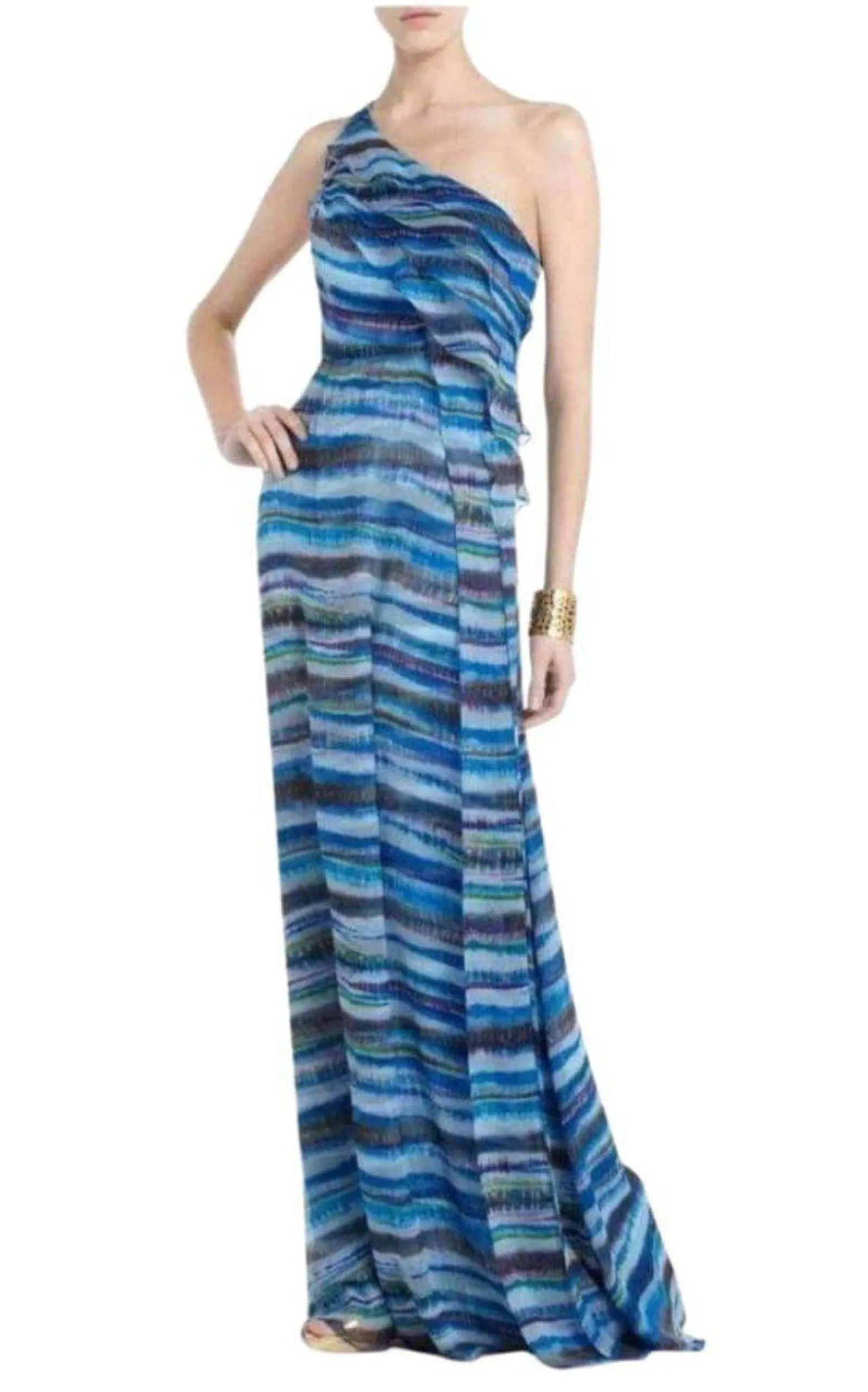 Stella One Shoulder Dreamy Print Silk Dress