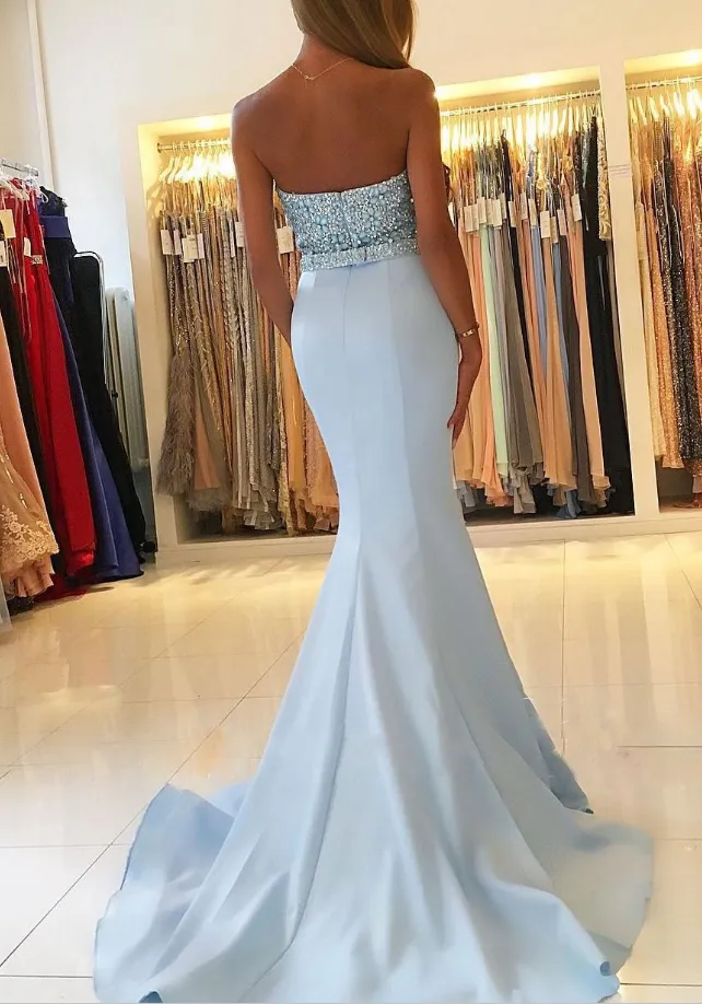 Strapless Sweetheart Mermaid Prom Dresses with Beaded Bodice Evening Dress,PDY0242