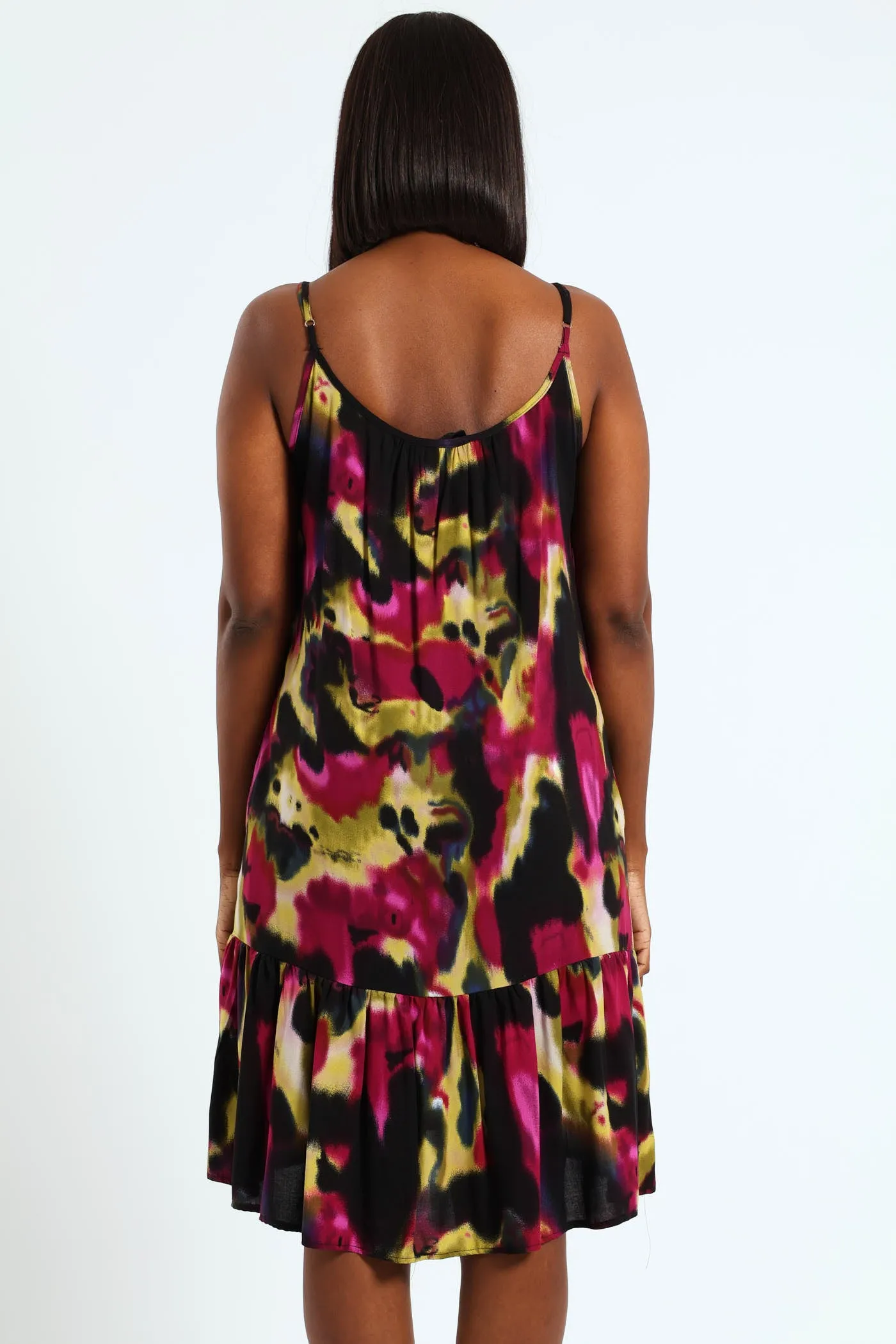 Strappy Peplum Hem Mini Dress