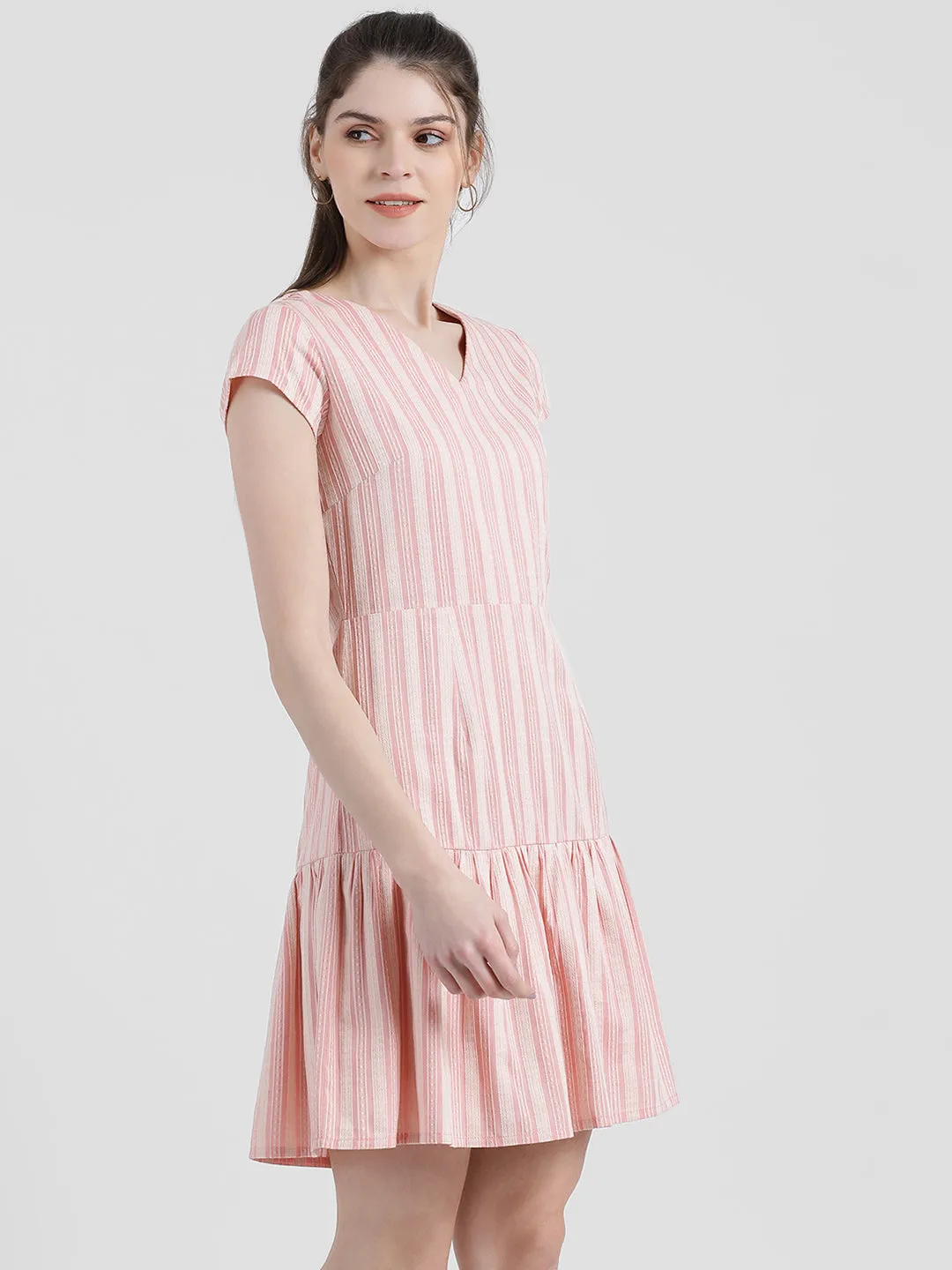 Striped Peplum Dress