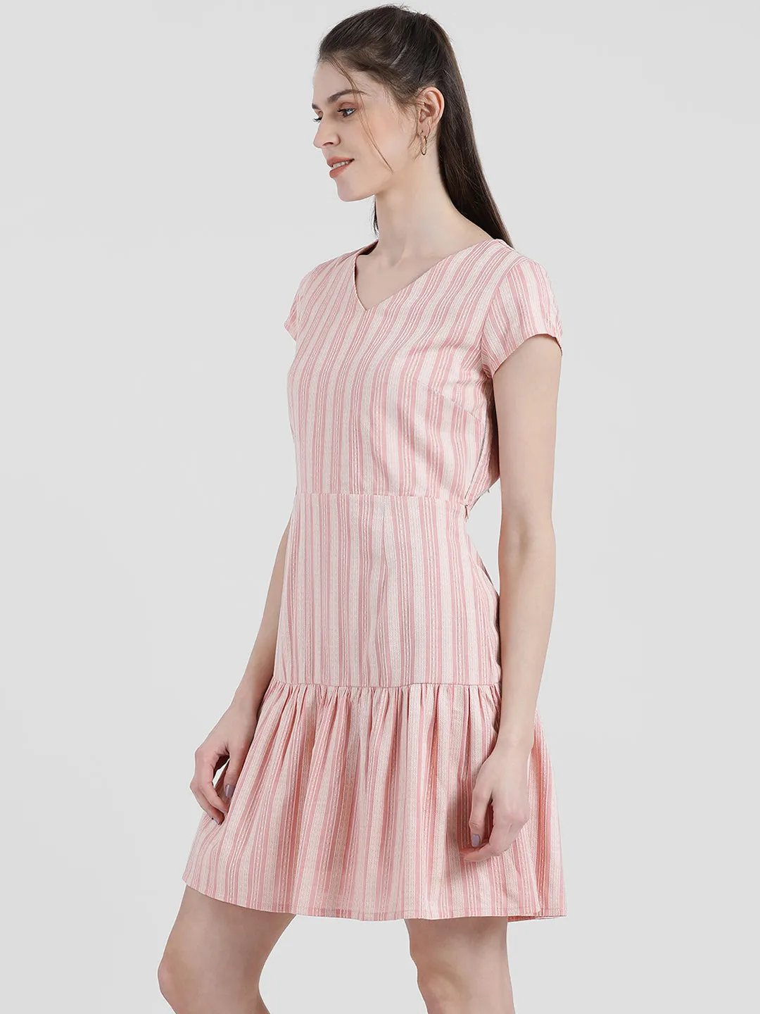 Striped Peplum Dress