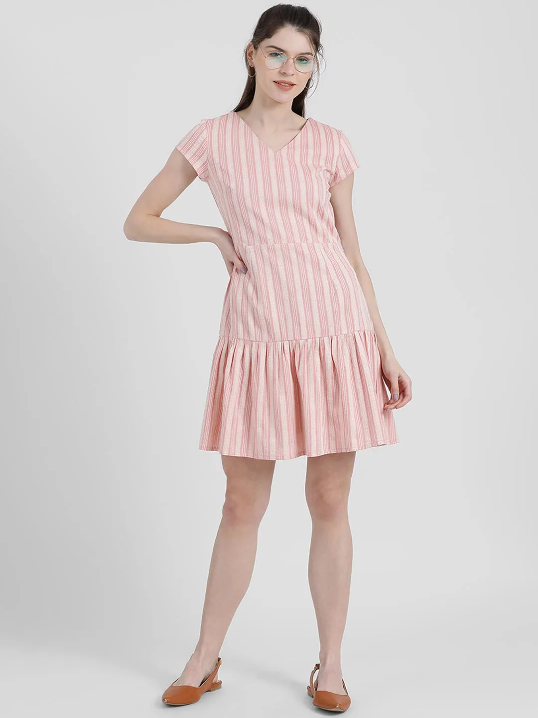Striped Peplum Dress
