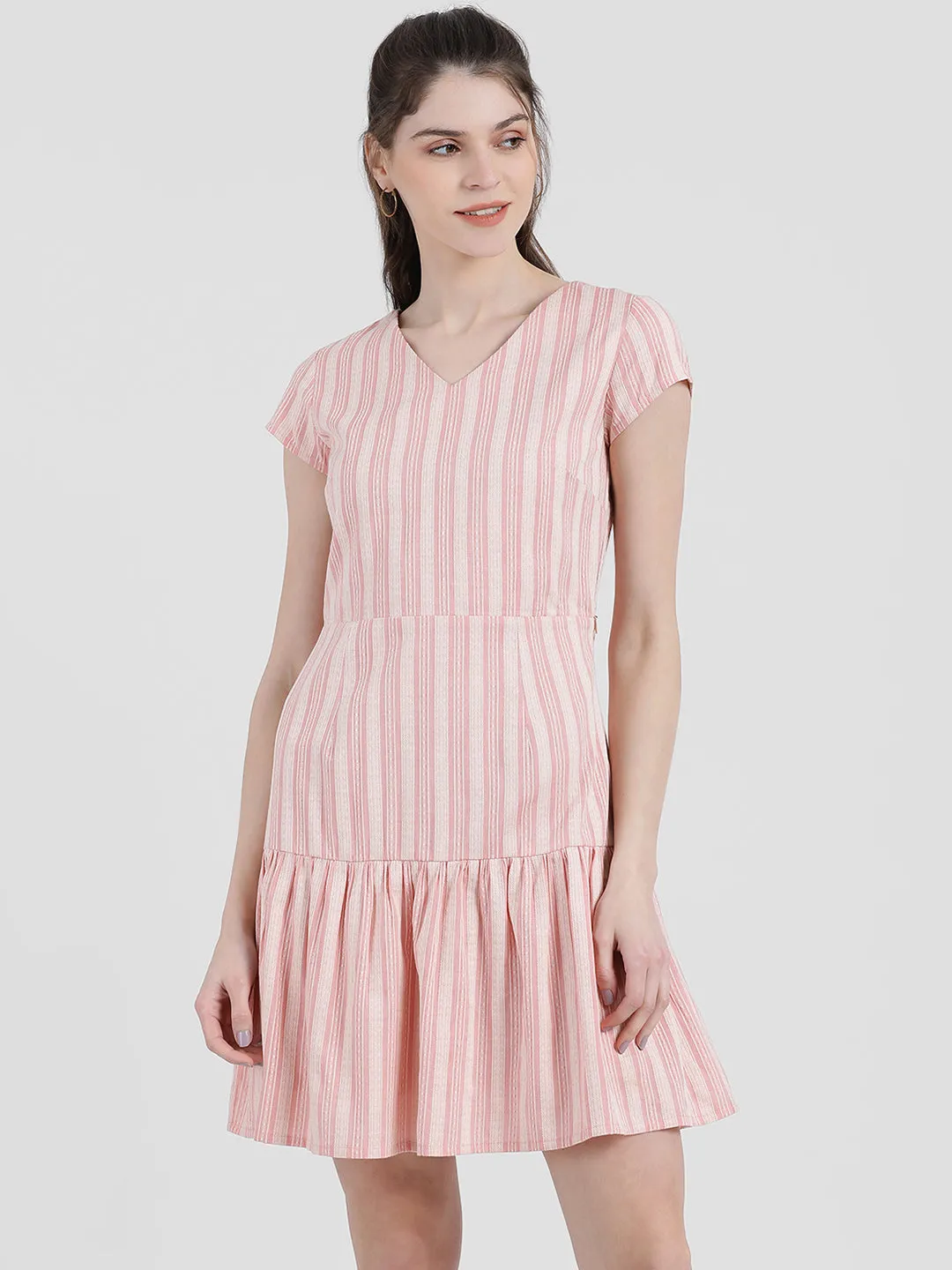Striped Peplum Dress
