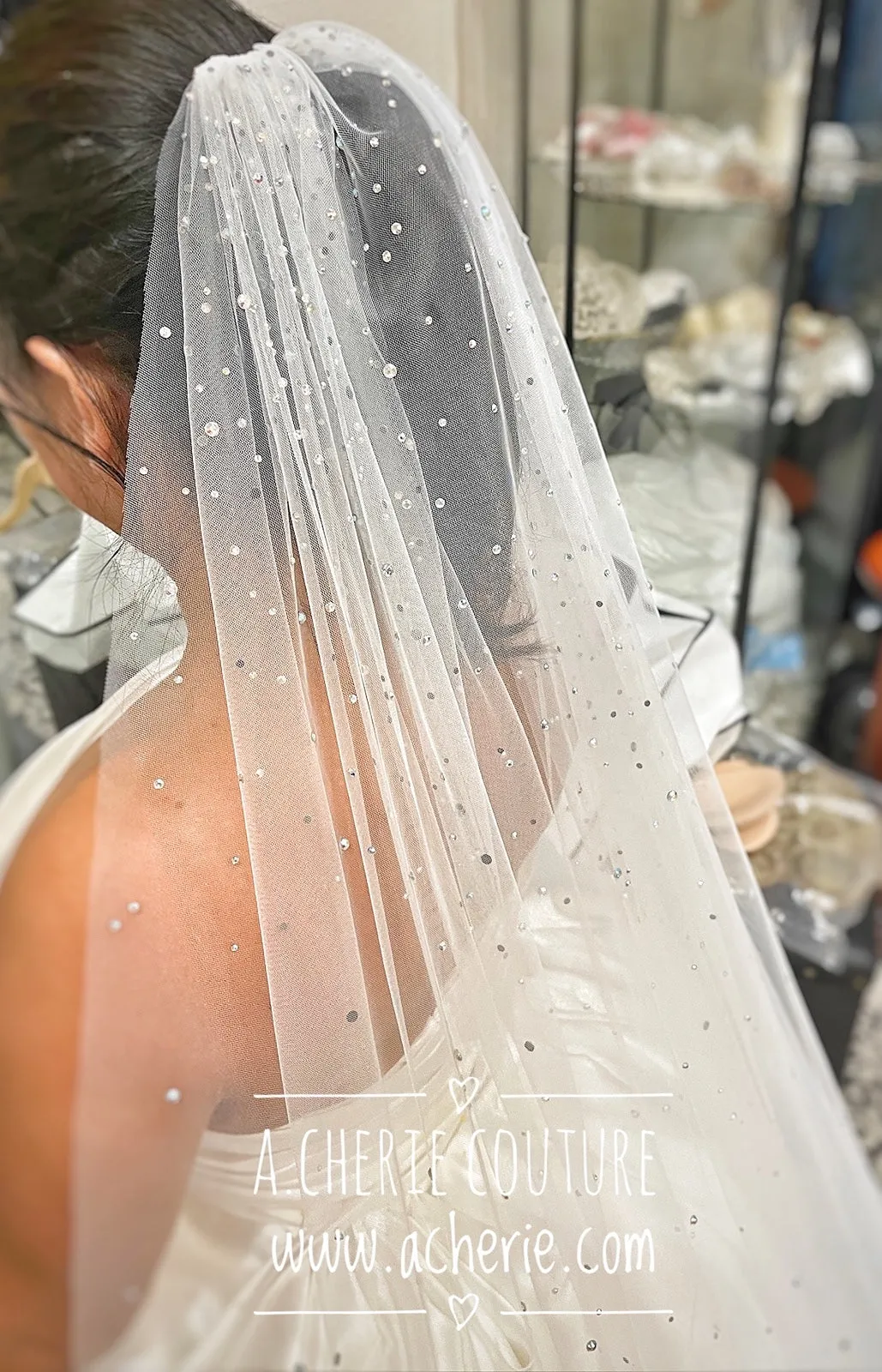 Style CV33 Aurora Rhinestone Cathedral Veil