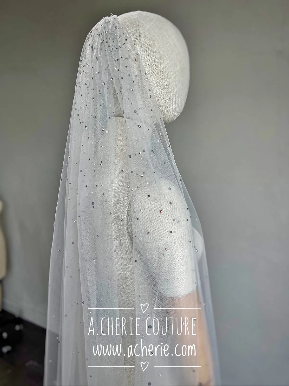 Style CV33 Aurora Rhinestone Cathedral Veil