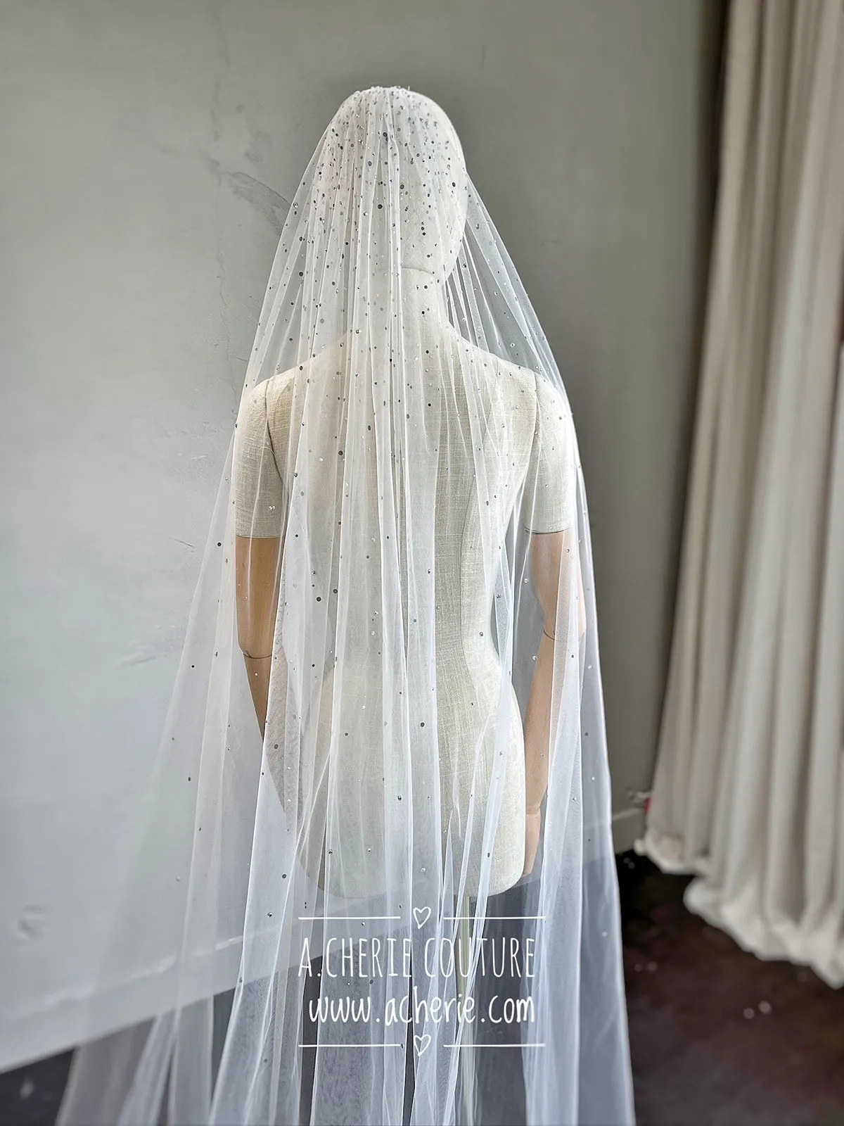 Style CV33 Aurora Rhinestone Cathedral Veil