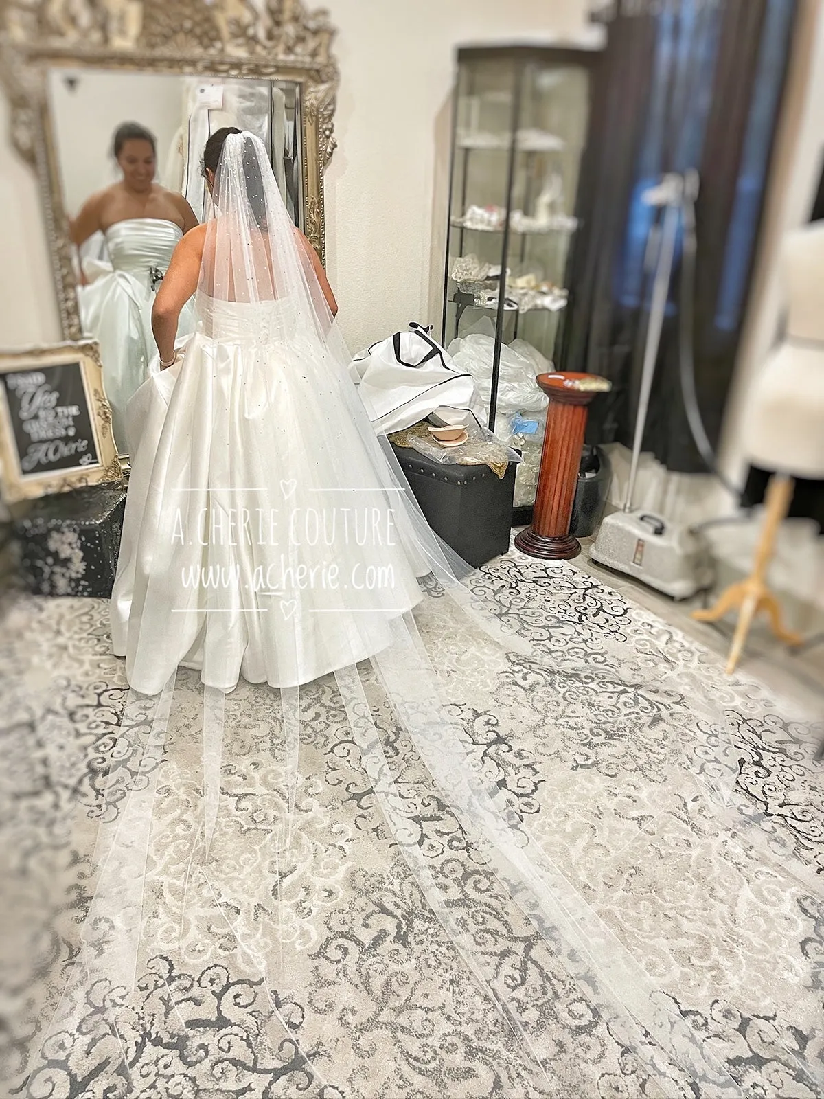 Style CV33 Aurora Rhinestone Cathedral Veil