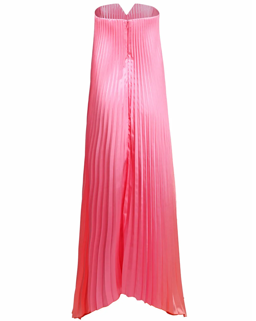Sunset Ombre Pleated Black Tie Gown