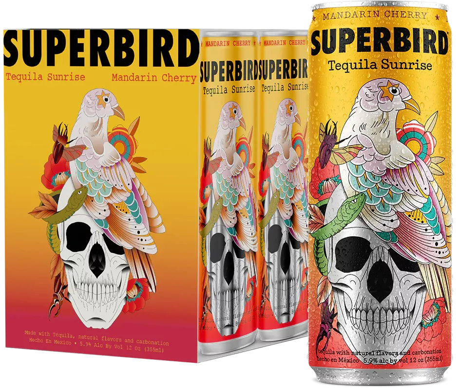 Superbird Tequila Sunrise Mandarin Cherry 4 pack 355 ml