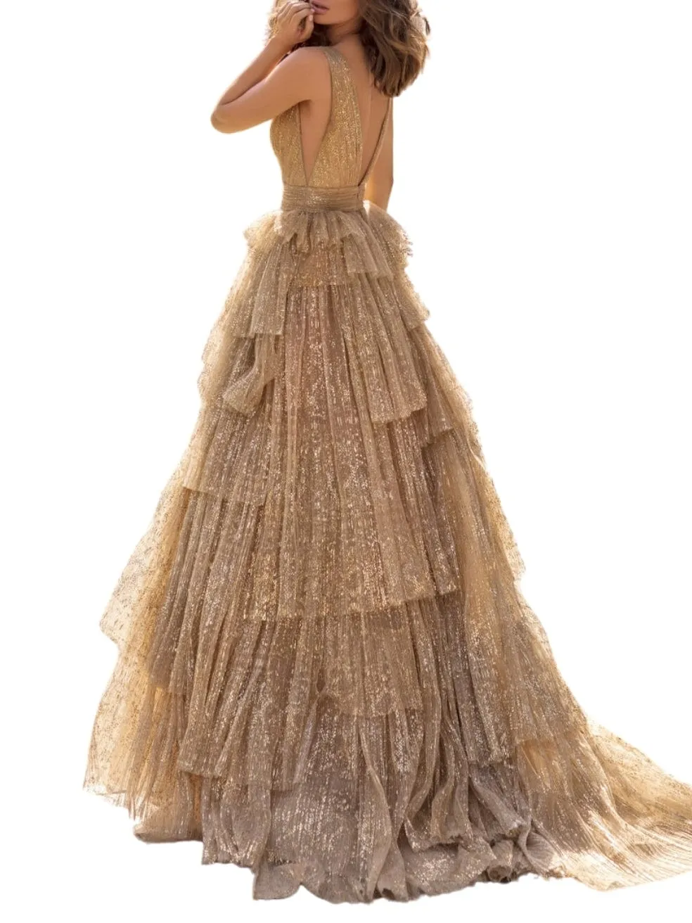 Sydney Sleeveless Printed Tulle Gown