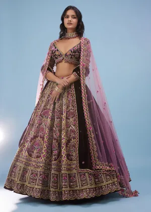 Tara Sutaria Blood Red Florid Lehenga Set