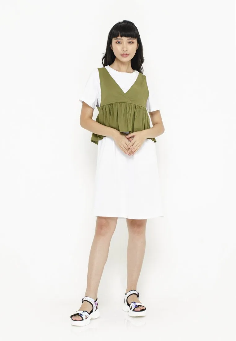 Tee Dress with Peplum Vest
