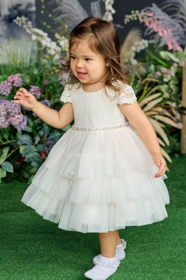 Teter Warm Baby Girls Baptism Off White Dress B102P