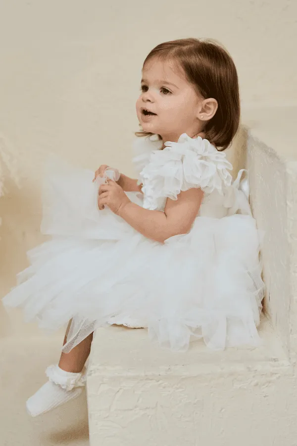 Teter Warm Baby Girls Baptism Off White Dress B123N