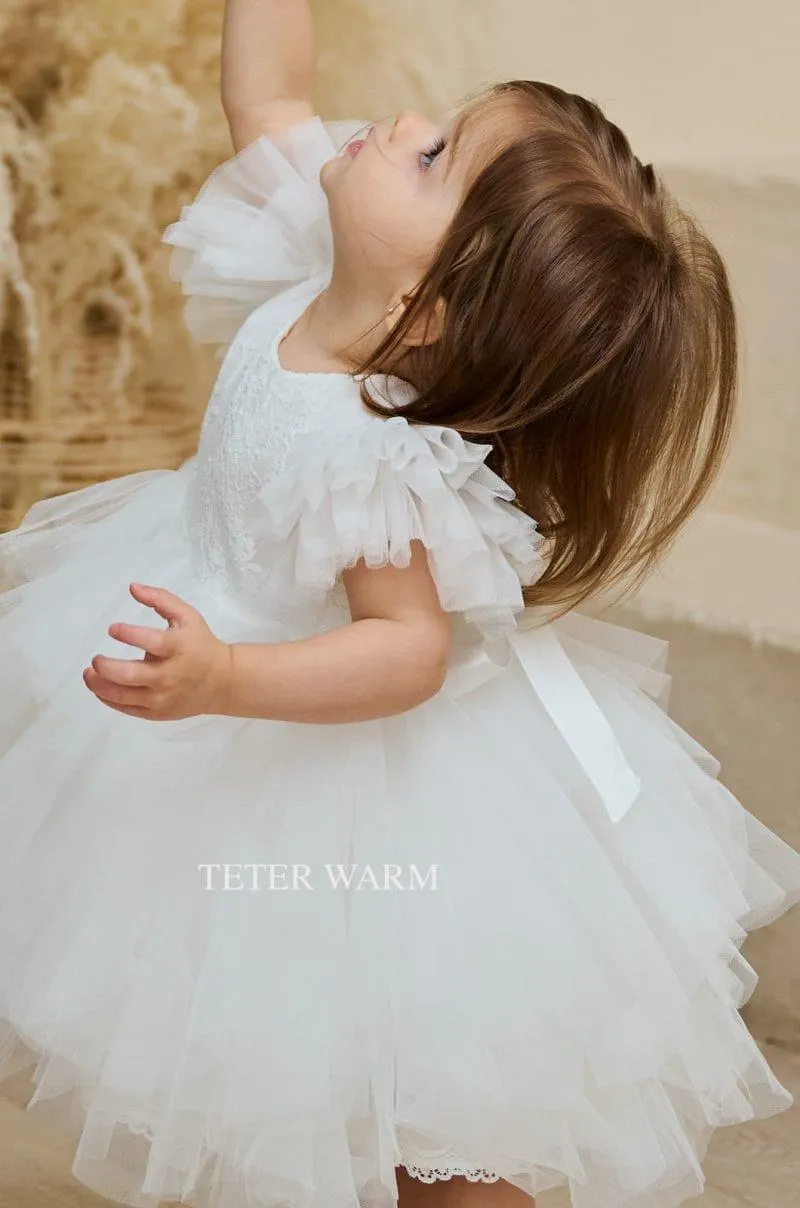 Teter Warm Baby Girls Baptism Off White Dress BH88