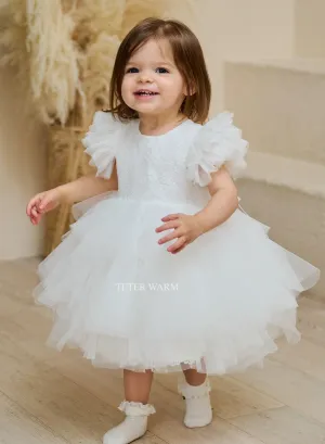Teter Warm Baby Girls Baptism Off White Dress BH88