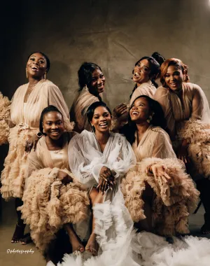 Tiara Ruffle Bridesmaids Robe and Slip preorder