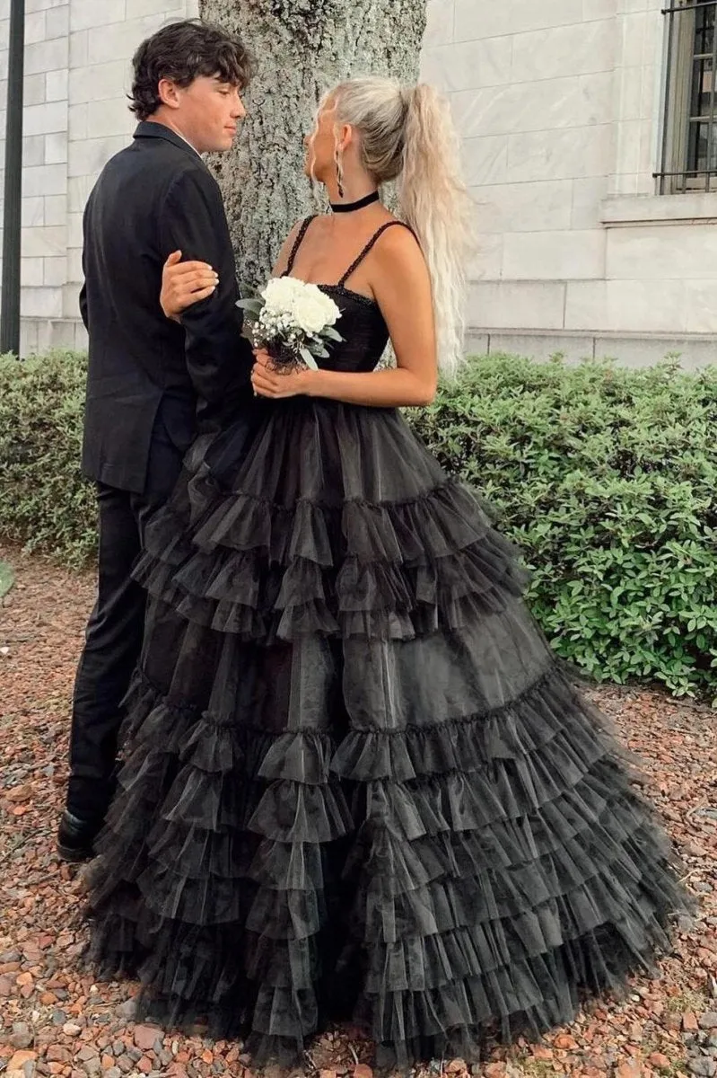 TieRuffle Sweetheart Beaded Long Prom Dresses