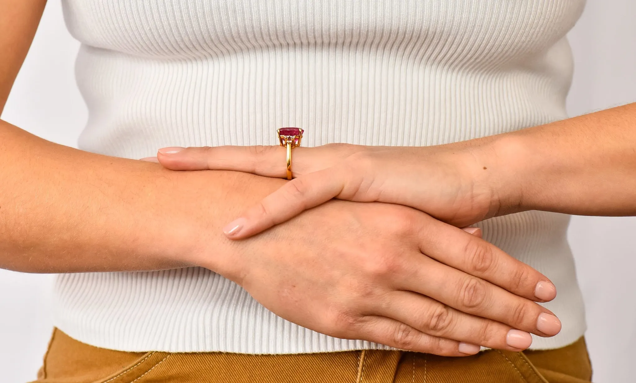 Tiffany & Co. 11.09 CTW Pink Tourmaline Diamond 18 Karat Gold Cocktail Ring