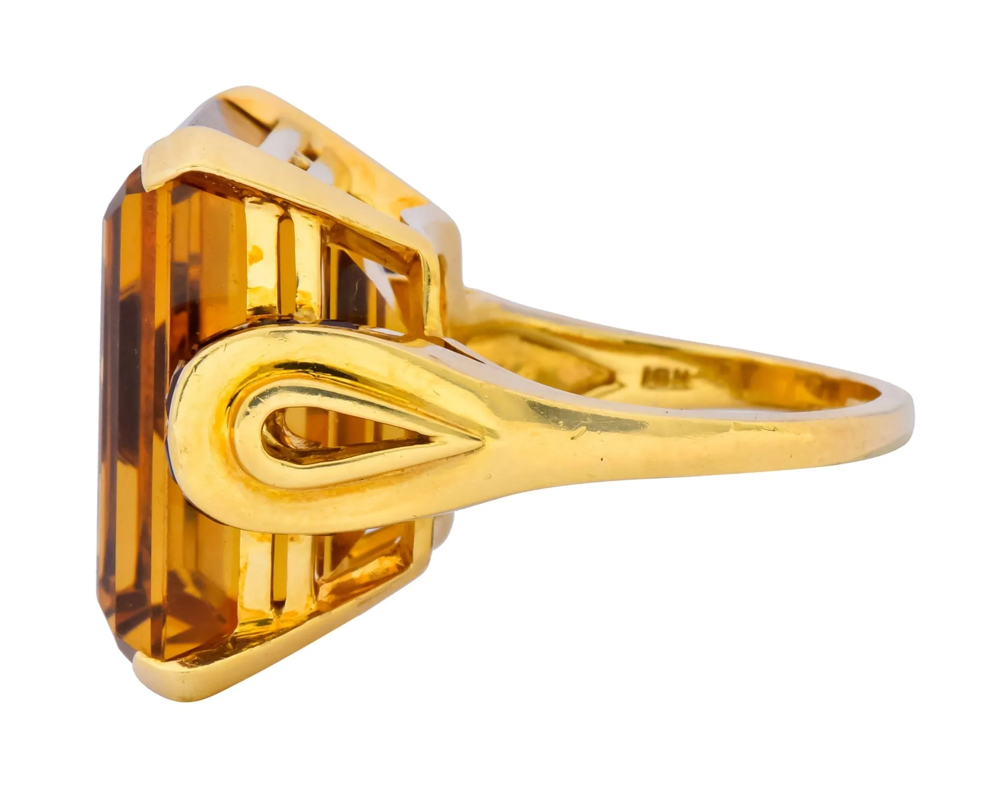 Tiffany & Co. Retro 24.54 CTW Citrine Ruby Cocktail Ring Circa 1950