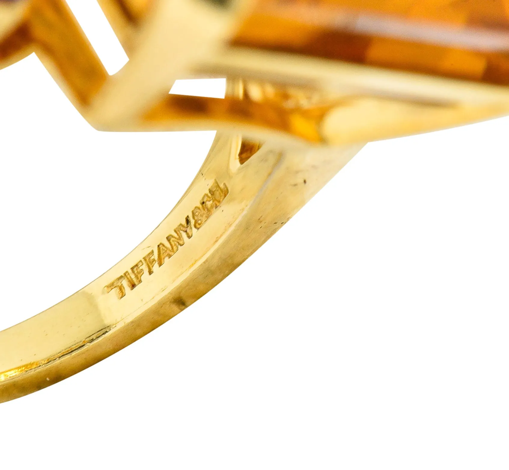 Tiffany & Co. Retro 24.54 CTW Citrine Ruby Cocktail Ring Circa 1950