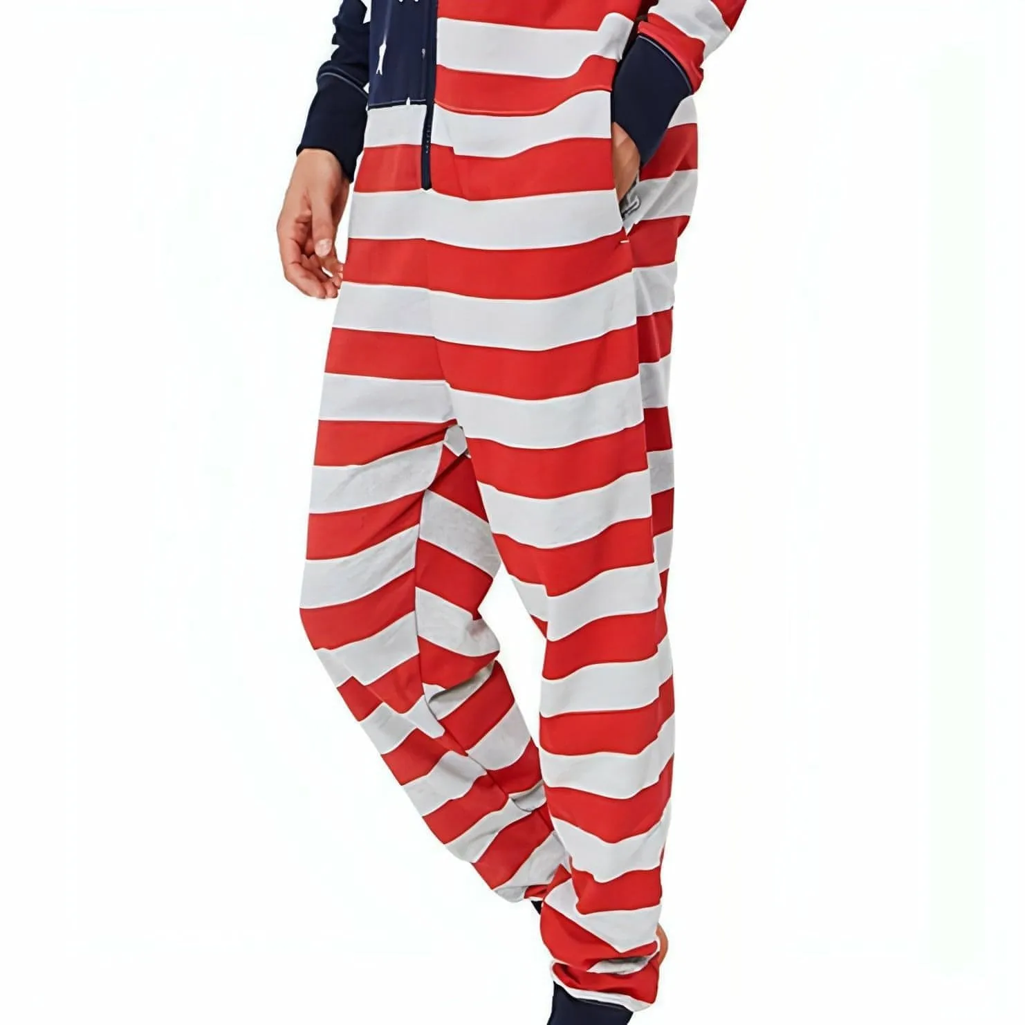 Tokyo Laundry USA Flag Hooded Long Sleeve Onesie