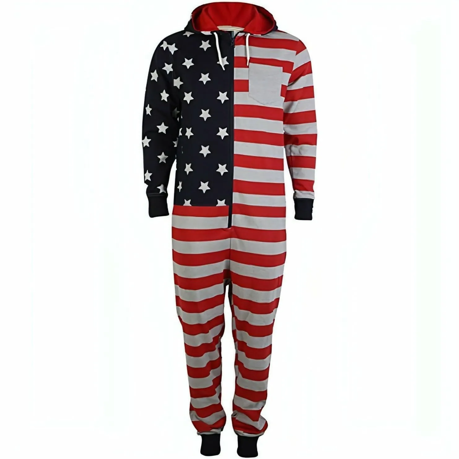 Tokyo Laundry USA Flag Hooded Long Sleeve Onesie