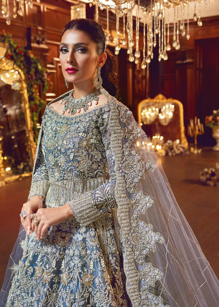Traditional Blue Pishwas Lehenga Pakistani Bridal Dresses