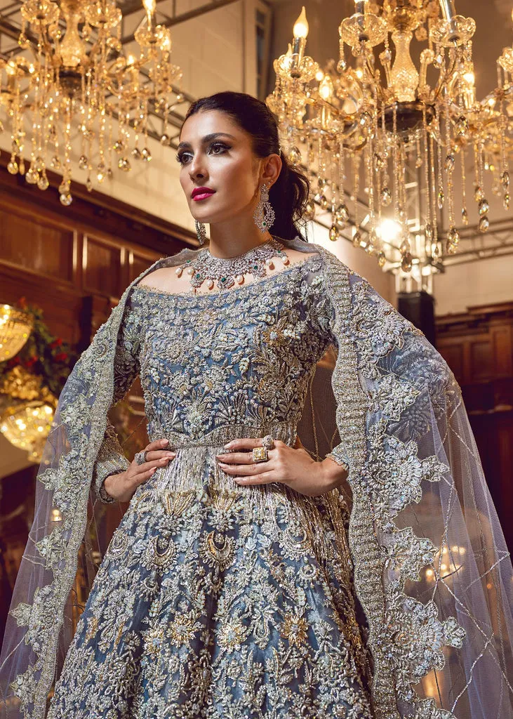 Traditional Blue Pishwas Lehenga Pakistani Bridal Dresses