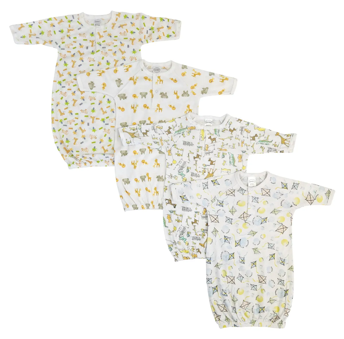 Unisex Newborn Baby 4 Piece Gown Set NC_0741
