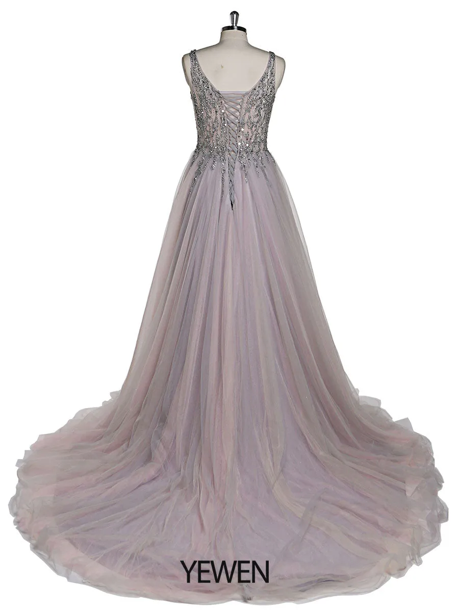 V-Neck Beaded Evening Dresses Prom Dress Elegant Sleeveless Maxi Dress Photo Shoot Dress