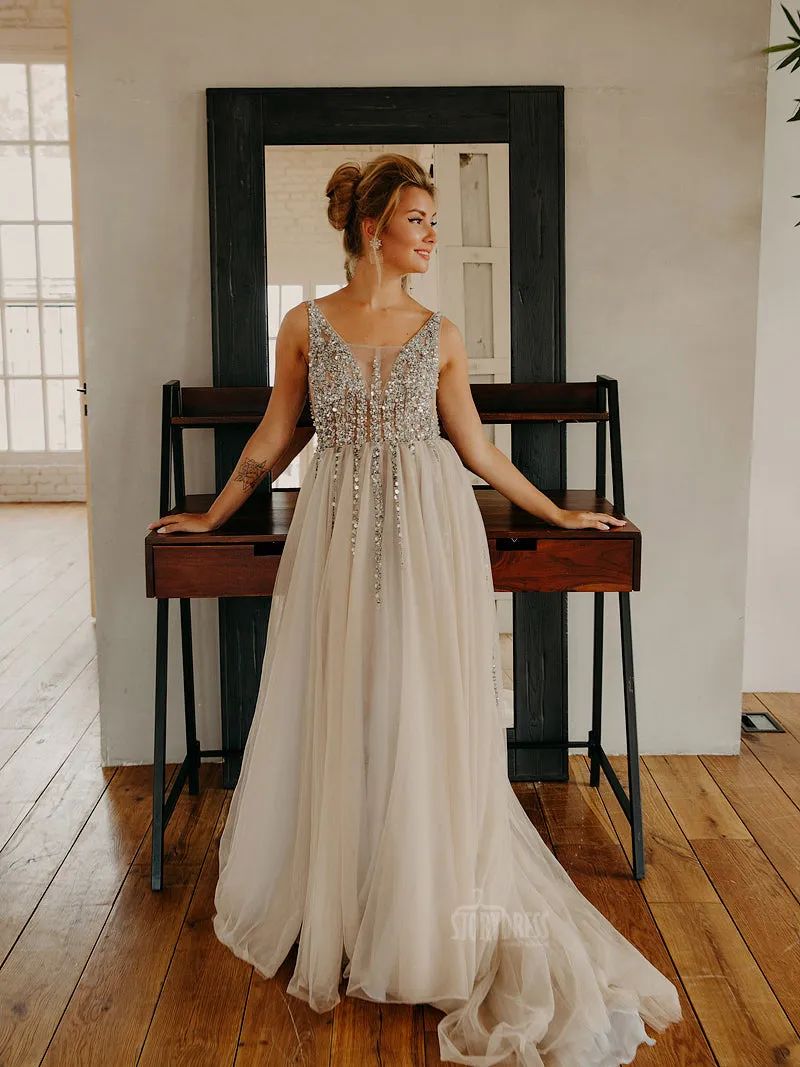 V-Neck Beaded Evening Dresses Prom Dress Elegant Sleeveless Maxi Dress Photo Shoot Dress