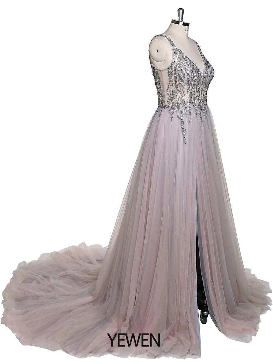 V-Neck Beaded Evening Dresses Prom Dress Elegant Sleeveless Maxi Dress Photo Shoot Dress