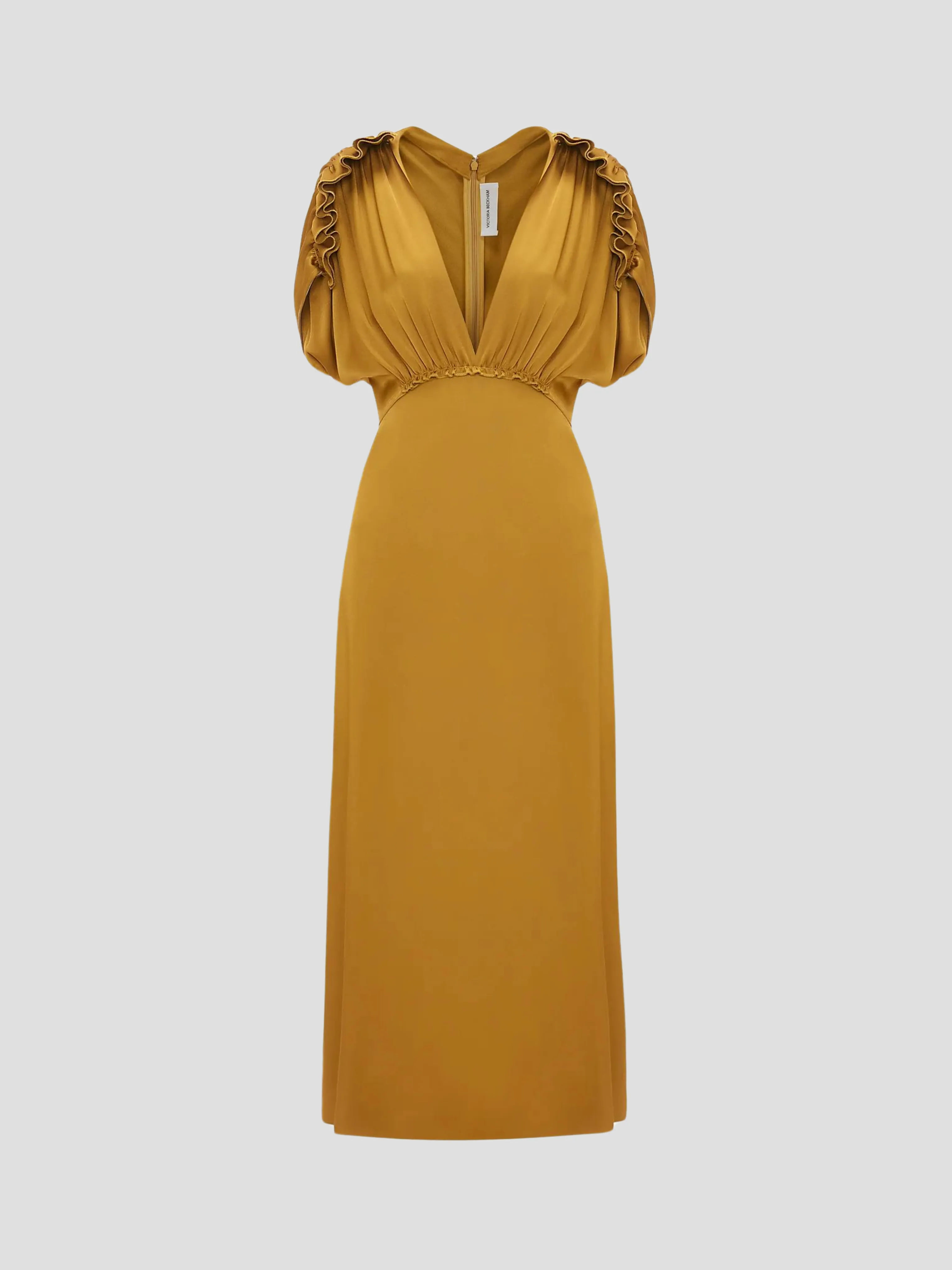 V-Neck Ruffle Midi Dress