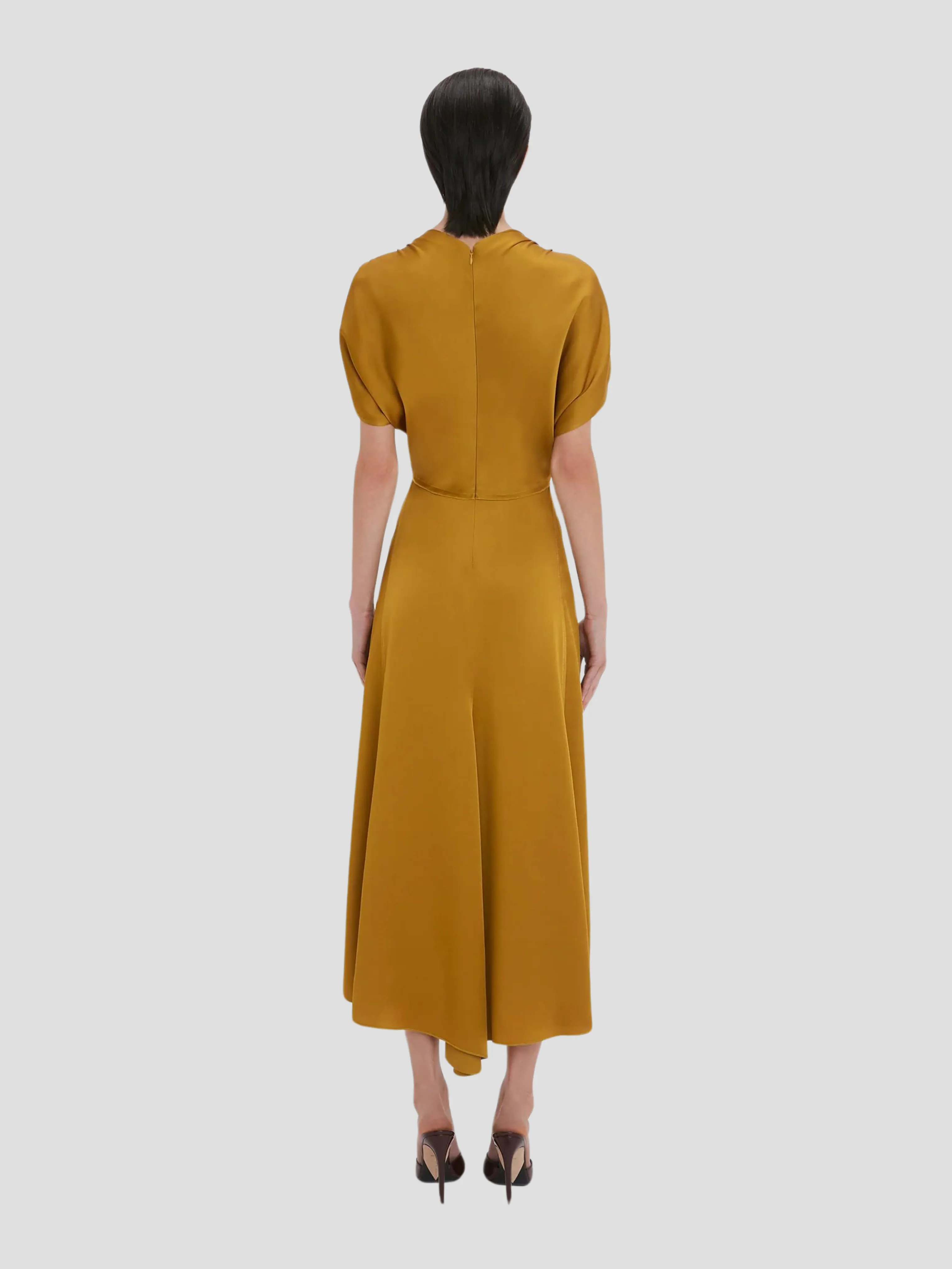V-Neck Ruffle Midi Dress
