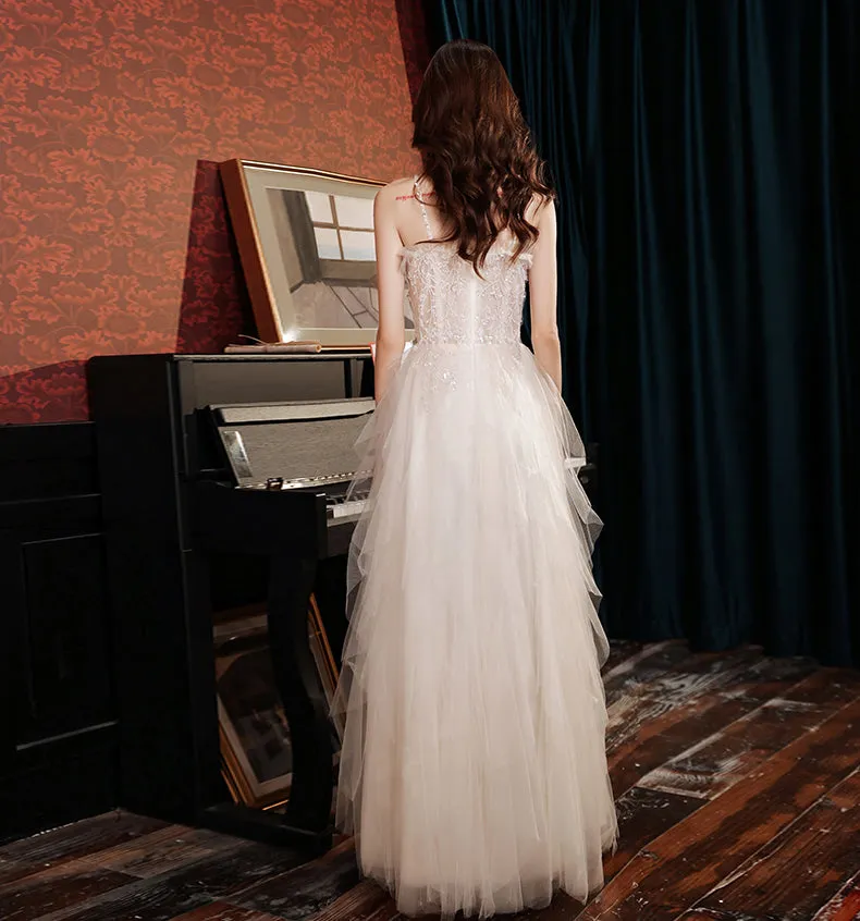 Venus Spaghetti Strap Beaded Layered Tulle Dress